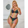 Subblime - 952426 Robe Résille Manches Longues Arc-En-Ciel Taille Unique